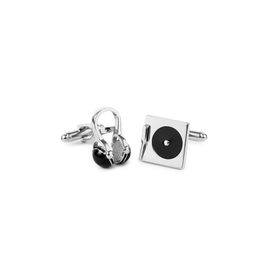DJ set silver cufflinks