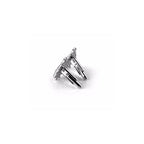 Pair of silver christmas tree cufflinks on a white background