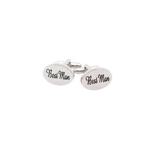 best man silver cufflinks