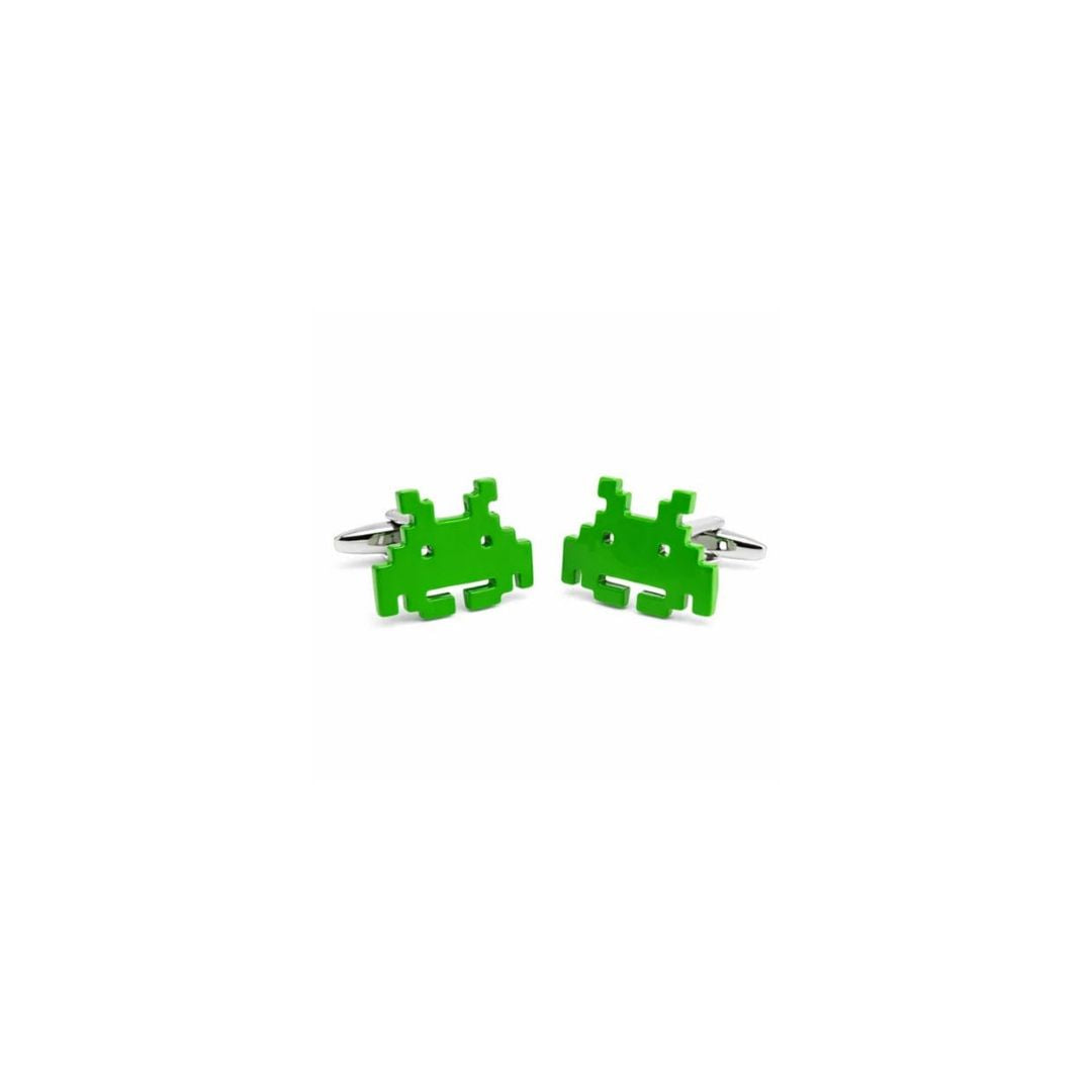 green alien computer game cufflinks