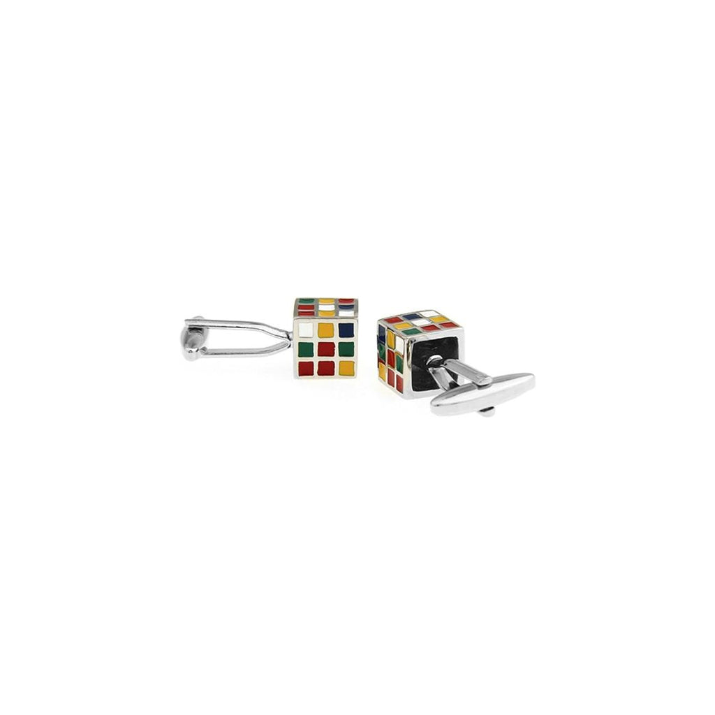 rubrics cube cufflinks back