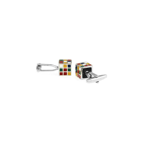 rubrics cube cufflinks back