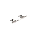 Pair of silver cricket bat cufflinks on a white background